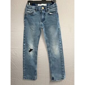 Levi's‎ Signature Jeans Boys 7 Blue Denim Logo Slim Fit Straight Leg Distressed